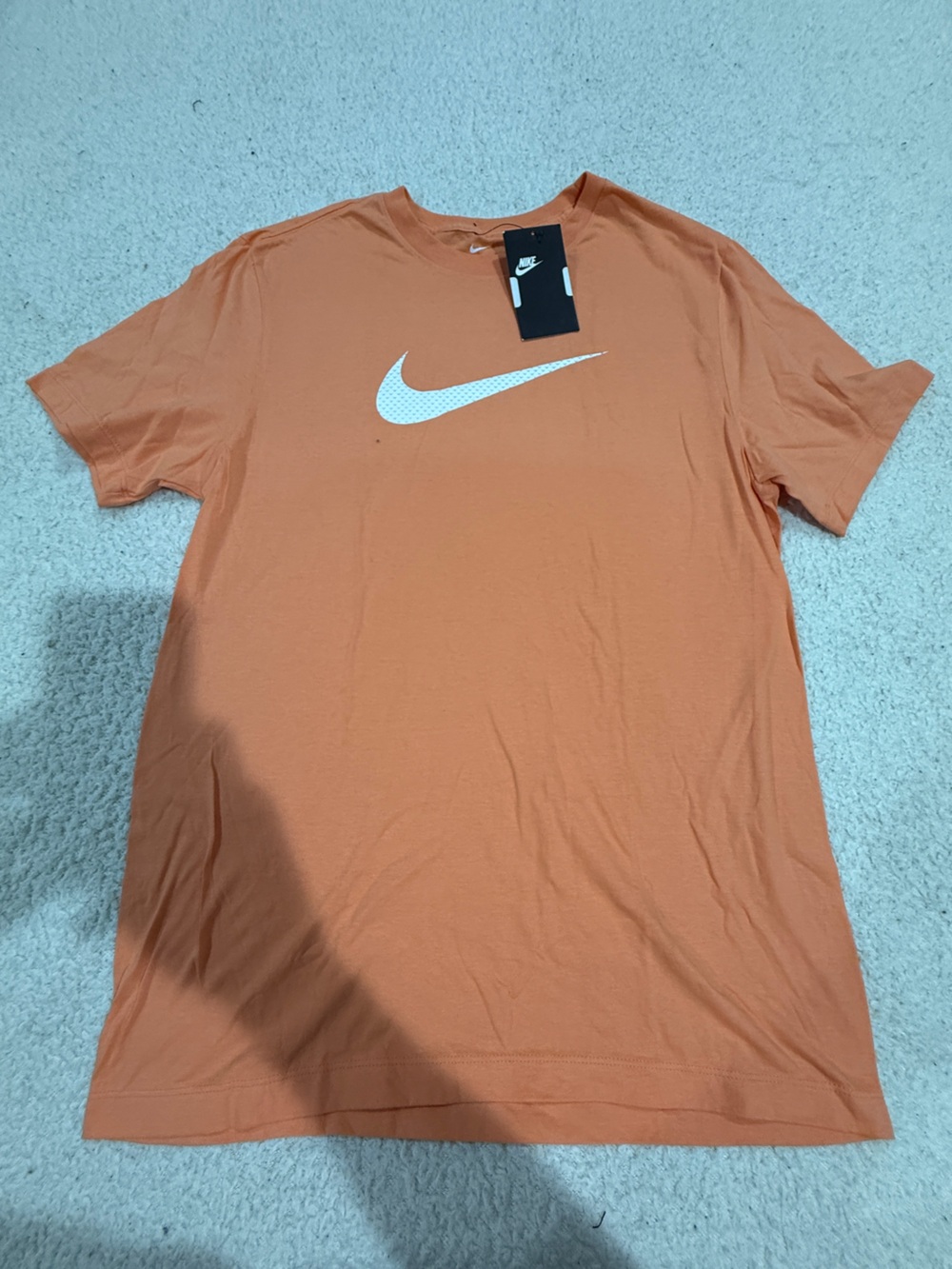 Nike Orange Crew Neck Tee with White Swoosh